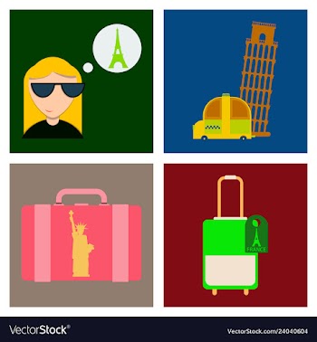 Tourism icon set included icons as tourist guide vector image