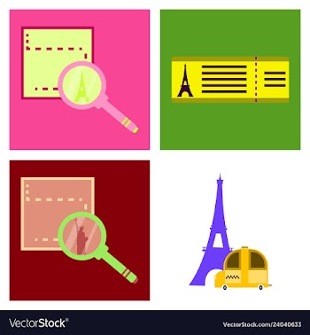 Tourism icon set included icons as tourist guide vector image