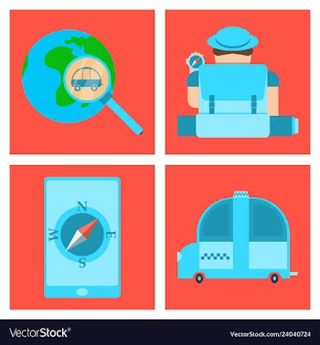Tourism icon set included icons as tourist guide vector image