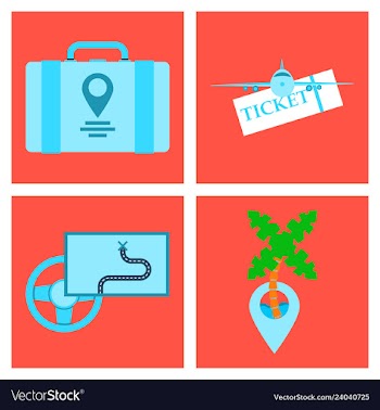 Tourism icon set included icons as tourist guide vector image
