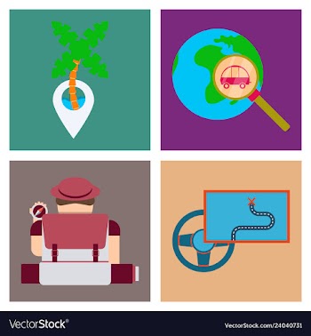 Tourism icon set included icons as tourist guide vector image