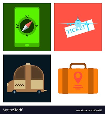 Tourism icon set included icons as tourist guide vector image