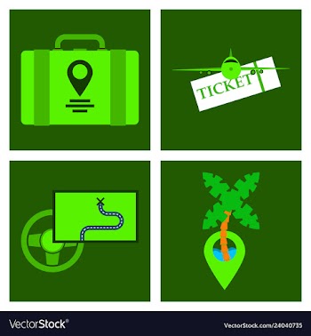 Tourism icon set included icons as tourist guide vector image