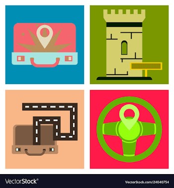 Tourism icon set included icons as tourist guide vector image