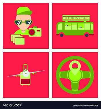 Tourism icon set included icons as tourist guide vector image