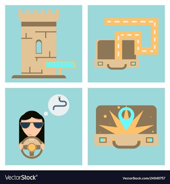 Tourism icon set included icons as tourist guide vector image