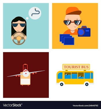 Tourism icon set included icons as tourist guide vector image