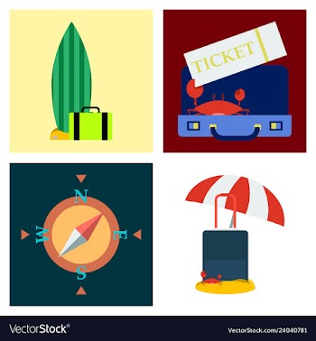 Tourism icon set included icons as tourist guide vector image