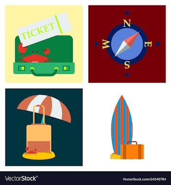 Tourism icon set included icons as tourist guide vector image