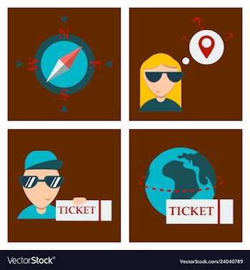 Tourism icon set included icons as tourist guide vector image