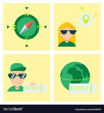 Tourism icon set included icons as tourist guide vector image