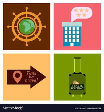 Tourism icon set included icons as tourist guide vector image