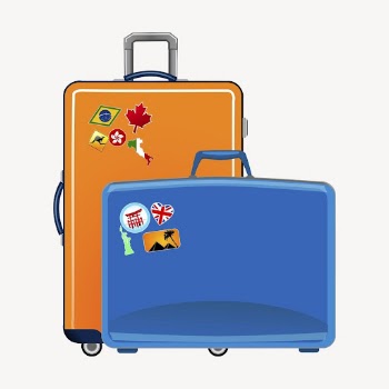 Tourist suitcases clipart, illustration vector. | Free Vector - rawpixel