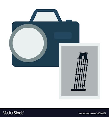 Tourist with pisa tower and camera vector image