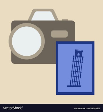 Tourist with pisa tower and camera vector image