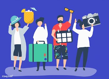 Tourists going on a tropical holiday | Free stock vector - 479667