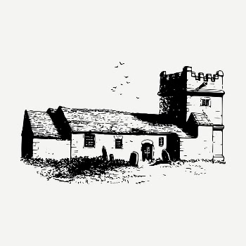 Towednack church drawing, vintage illustration | Free PSD - rawpixel