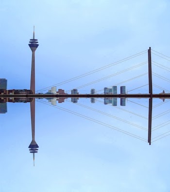 Tower and Suspension Bridge Illustration