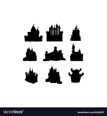 tower castle silhouette creative design