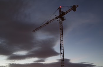 Tower Crane at Nighttime