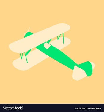 Toy airplane flying in flat style on background vector image