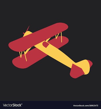 Toy airplane flying in flat style on background vector image