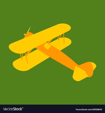 Toy airplane flying in flat style on background vector image