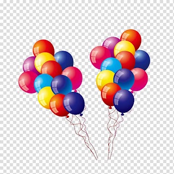 Toy balloon, Colored balloons transparent background PNG clipart