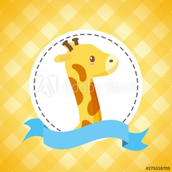 toy giraffe baby shower card