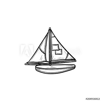 Toy model of a ship hand drawn outline doodle icon