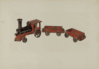 Toy Train (ca.1940) by Robert | Free Photo - rawpixel