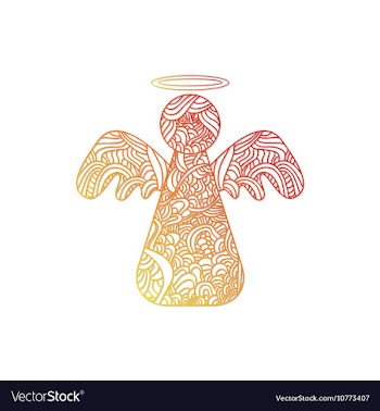 Toys on christmas tree - angel vector image