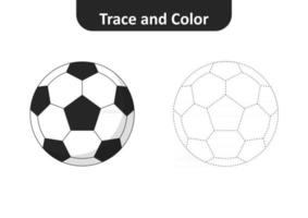 Trace and color for kids, ball vector Free Vector
