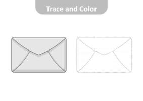 Trace and color for kids, mail vector Free Vector