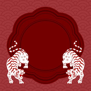 Traditional Chinese tiger frame background, | Free Vector - rawpixel