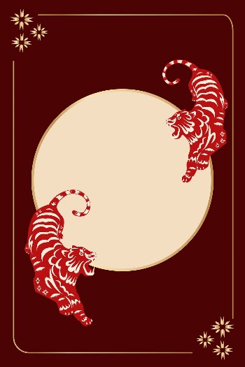 Traditional Chinese tiger frame background, | Free Vector - rawpixel