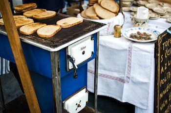 Traditional Czech toasted bread with garlic 