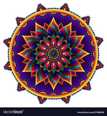 Traditional diwali rangoli art mandala design vector image