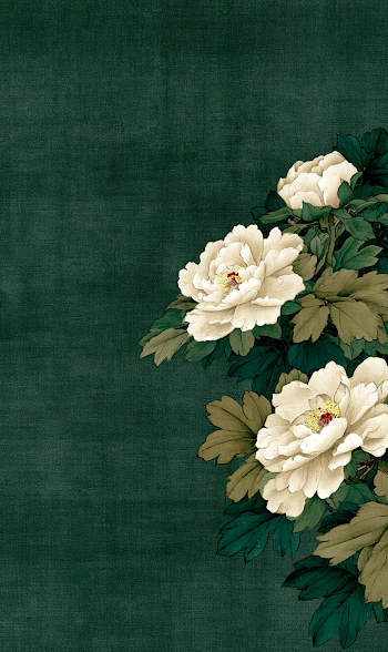 Traditional East Asian Botanical Art: White Peonies