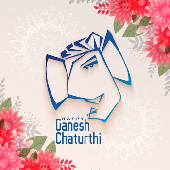 Traditional festival of ganesh chaturthi background Free Vector