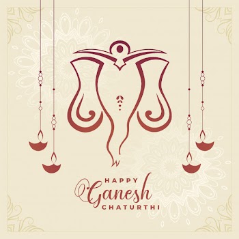 Traditional happy ganesh chaturthi festival celebration background Free Vector