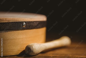 Traditional Irish bodhran and stick