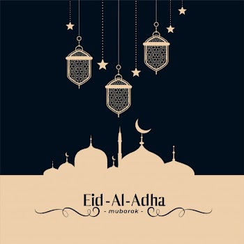 Traditional islamic eid al adha festival background Free Vector