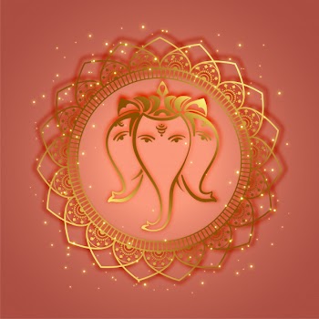 Traditional lord ganesha ethnic style background Free Vector