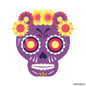 traditional mexican skull head icon
