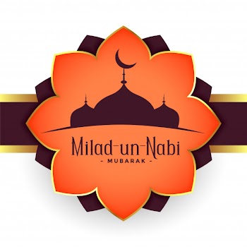 Traditional milad un nabi festival greeting background Free Vector