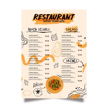 Traditional restaurant menu template Free Vector
