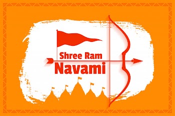 Traditional shree ram navami festival card Free Vector