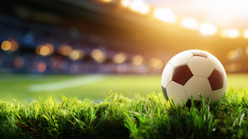 Traditional Soccer Ball on Lush Green Grass