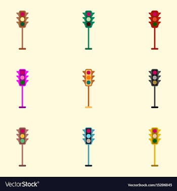 Traffic light icons set vector image